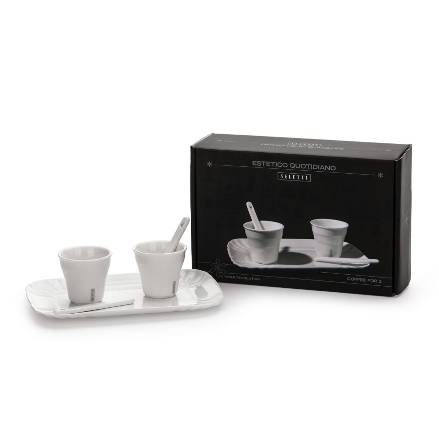 Juego de Café Estetico Quotidiano 2 Tazas + 1 Bandeja - Seletti disponible en BULÉ
