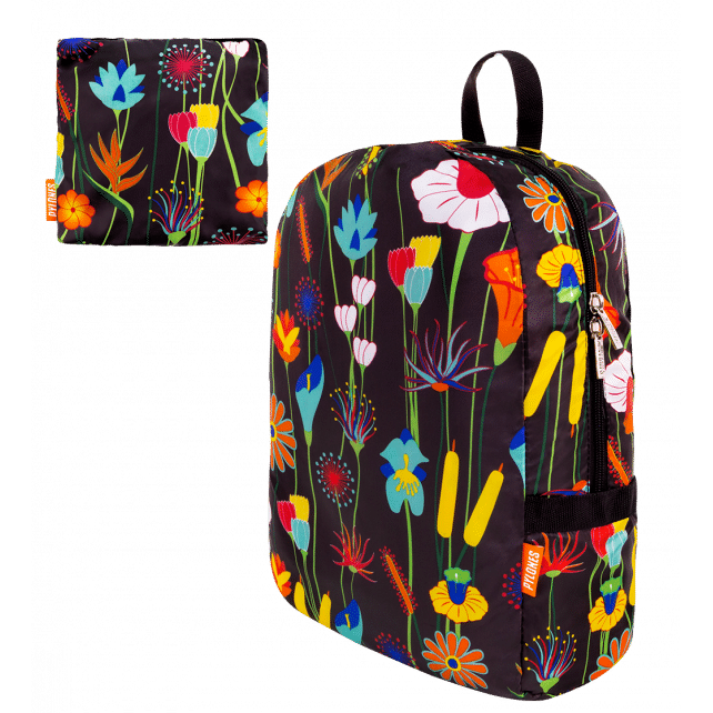 Mochila plegable – Pocket Bag Jardín Negro - Pylones disponible en BULÉ