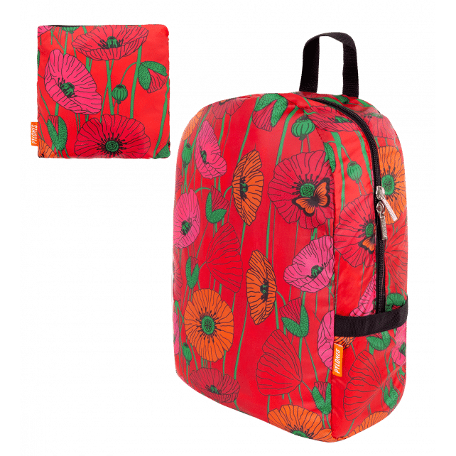 Mochila plegable – Pocket Bag Jardín Rojo - Pylones disponible en BULÉ